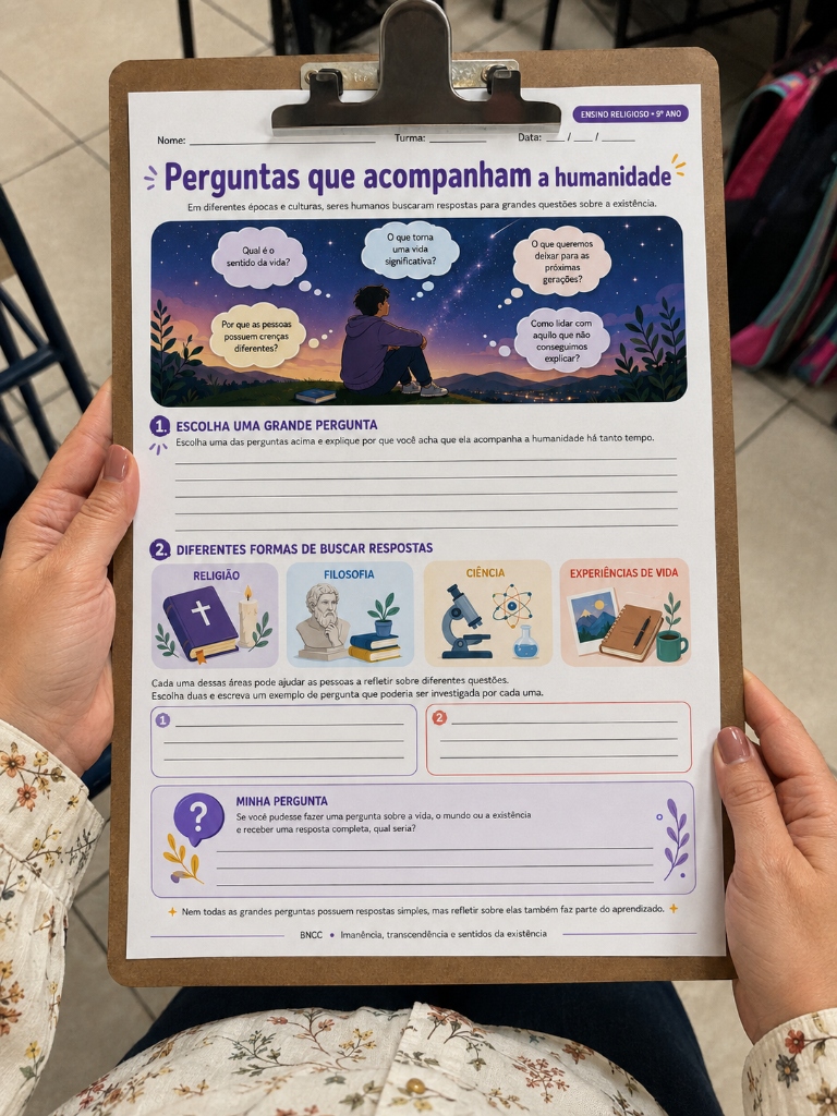 Atividade organizada em prancheta - Professora Juliana Martins
