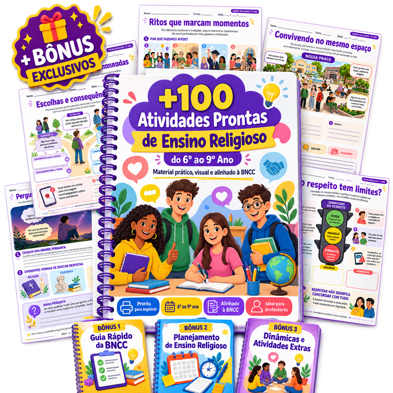 +100 Atividades Prontas de Ensino Religioso do 6º ao 9º